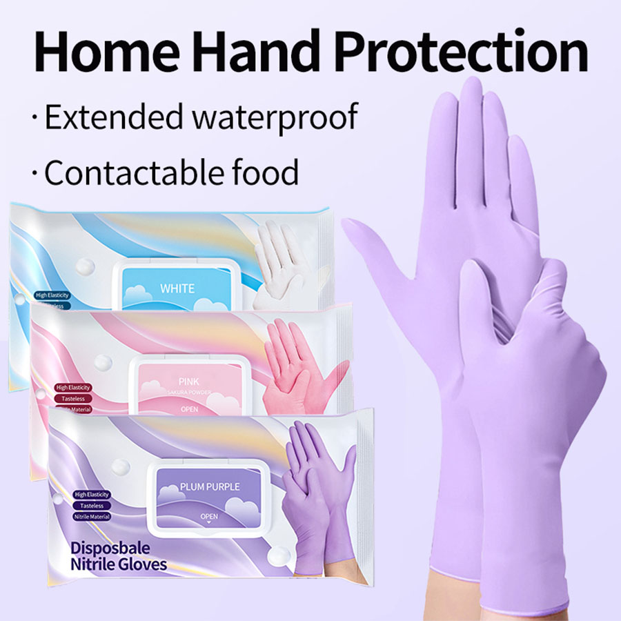 Exam Glove Nitrile - قفازات تنظيف النتريل القابل للتصرف خالية