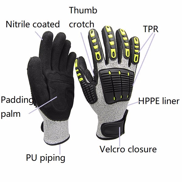 قفازات عمل متينة مقاومة للقطع، - مراجعة Work Glove Impact وسعره