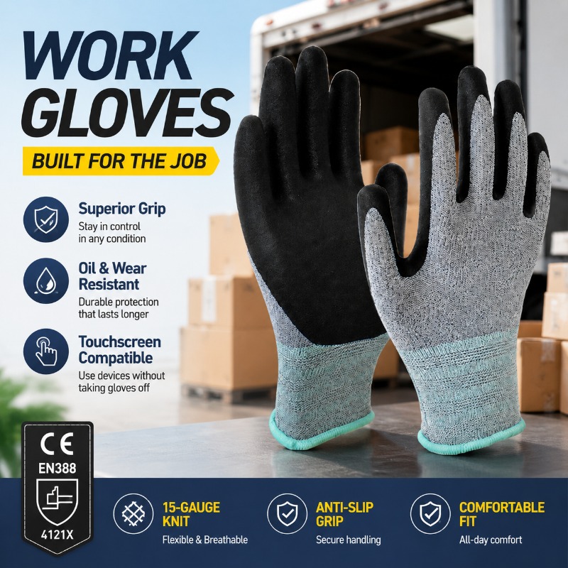 قفازات عمل مطلية بالنتريل مصنو - مراجعة Nitrile Mechanic Glove وسعره