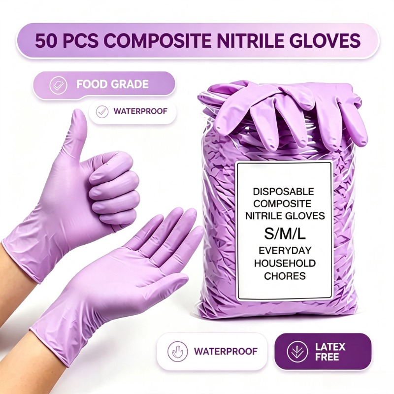 50 قطعة من قفازات الفحص النتري - مراجعة Exam Glove Nitrile وسعره